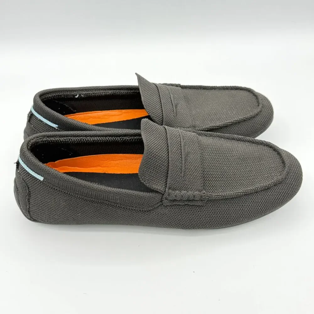 Pre-owned Mix No. 6 Hadi Men's 8M Charcoal Blue Knit Driving Loafers Slip-On